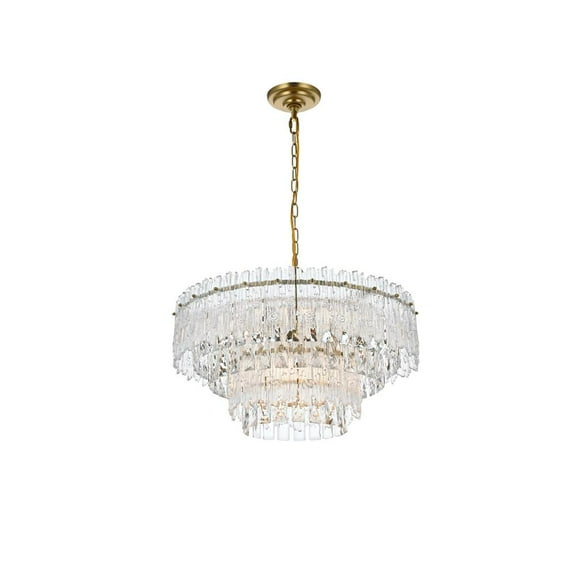 Elegant Lighting Emilia 6-Light Metal & Glass Chandelier in Satin Gold/Clear