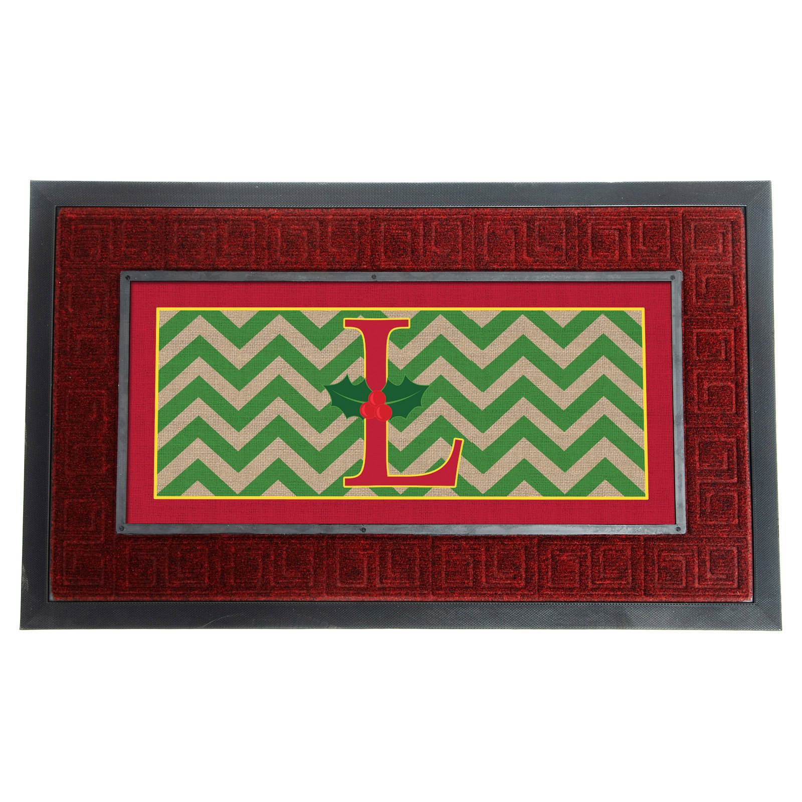 Evergreen Sassafras Mat with Holly Monogram Insert Walmart