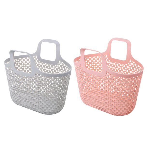 GOOHOCHY Cesta de baño de mano, cesta de almacenamiento para baño, soporte hueco para artículos diversos, 2 uds.