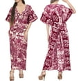 thumbnail image 4 of LA LEELA Women's Summer Pocket Nightgown Batik Caftan for Womens Sleepwear Long House Loungewear Dashiki Dress Plus Size 1X-2X Auburn, Lizard, 4 of 5