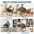 thumbnail image 4 of Sillón Tipo Luna Plegable - Silla Decorativa Extragrande con Tapizado Marrón y Base Metálica Negra - Diseño Moderno para Sala de Estar, Recámara o Área de Descanso, 4 of 8