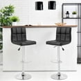 thumbnail image 2 of FDW Black Swivel Bar Stools PU Leather Padded with Back Height Adjustable Counter Stool Barstools Dining Chair,Set Of 2, 2 of 7