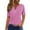 Pink, variant on Jsaierl Womens Trendy Summer Tops 2024 Classic Notched V Neck Henley Shirts Solid Color Basic Short Sleeve Blouses Lightweight Soft Comfy Tunics