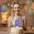 thumbnail image 6 of Number 9 Birthday Candle, Glitter Purple with Crown Decoration, 1 Piece, for Princess Themed Birthday Party Cake Topper, 6 of 6