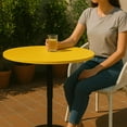 thumbnail image 4 of PRZL 31" Round Bar Table Height Adjustable 26"-35" Pub Table with Enlarged Base for Living Room Patio Bistro, Yellow, 4 of 18