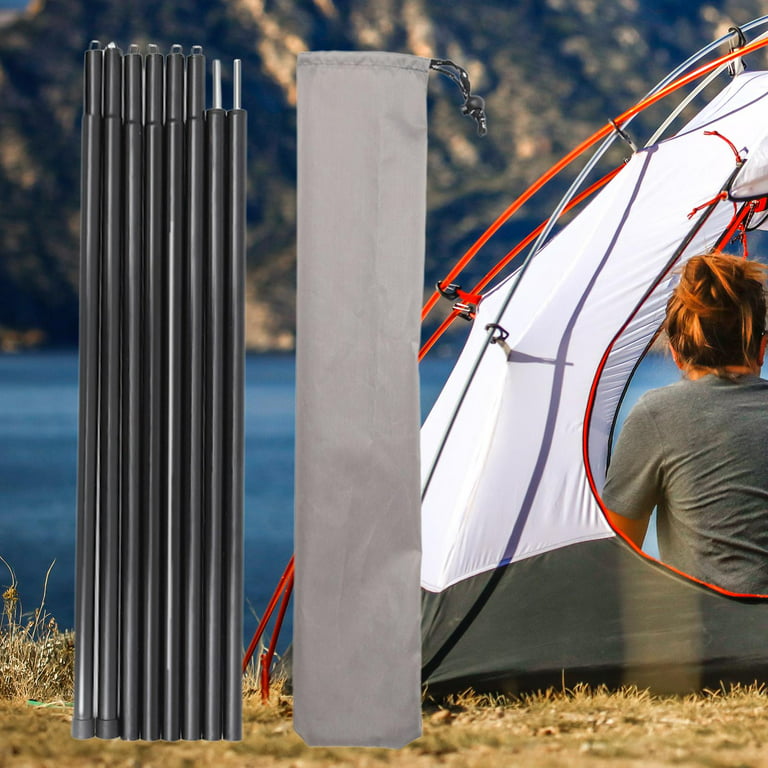 S Adjustable Tent , Thickened Heavy Duty for Outdoor Shelter Awning Replacement 8pcs Rods Camping Tent Stakes Canopy S , Black, Men's, Size: 251x2cm
