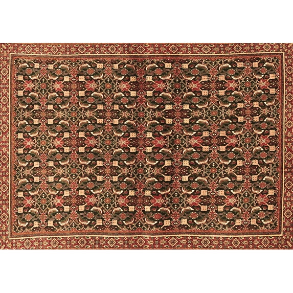 Ahgly Company Indoor Rectangle Persian Brown Traditional Area Rugs, 5' x 7'