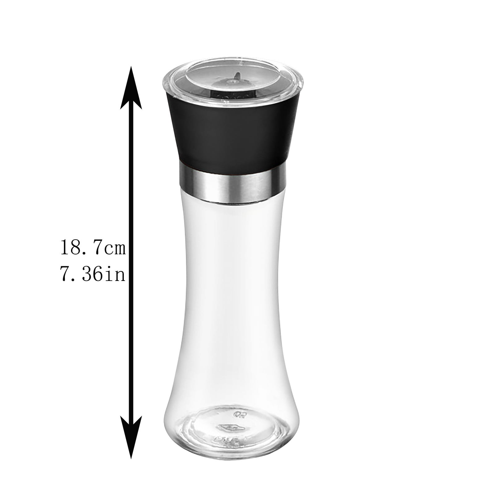 XKHBDL Glass Sea Salt and Pepper Grinder Set of 2 - Adjustable Coarse Mills - Glass Salt and Pepper Shakers - Easy Clean Ceramic Grinders