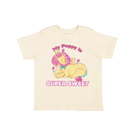 

Inktastic My Poppy Is Super Sweet Cotton Candy Lions with Pink Mane Gift Toddler Boy or Toddler Girl T-Shirt