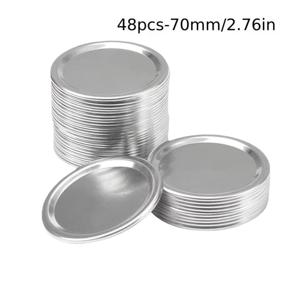 Bamboohart Stainless Steel Canning Lids - Bulk Purchase Wide Mouth Mason Jar Lids for Home Canning Preserving Fruits Vegetables Jams & DIY Decorations Kitchen Storage Solution Canni