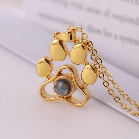 JikouIivo New Fashion Animal Dog Paw Print Cute Holiday Gift Projection Necklace Strong Durable Necklace
