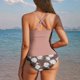 thumbnail image 4 of Traje de baño de bikini de verano con estampado de moda para mujer, con cojín en el pecho y sin soporte de acero, sin espalda, con tirantes, de nailon., 4 of 5