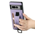 thumbnail image 5 of For Google Pixel 7 Pro Wallet Case, Card Holder Kickstand Phone Case for Women, Premium Leather Purse with Wrist Strap, Ring Holder Cover Credit Card Slot Cover for Google Pixel 7 Pro,Purple, 5 of 6