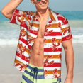 thumbnail image 7 of Pofeuu Red Lobster Print Hawaiian Shirt for Men Sleeves Casual Button Down Summer Beach Dress Shirts T-Shirts,XX-Large, 7 of 7