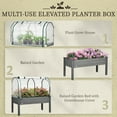 thumbnail image 6 of Outsunny Raised Garden Bed with PE Greenhouse Cover Outdoor Elevated Wood Planter Box for Herbs, Vegetables, for Patio, Backyard, Balcony, Dark Gray, 6 of 10