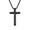 Black with chain, variant on Unisex Stainless Steel Retro Punk Depressed Hammering Pattern Cross Pendant Amulet Crucifix Necklace Christian Jewelry Black Free Chain