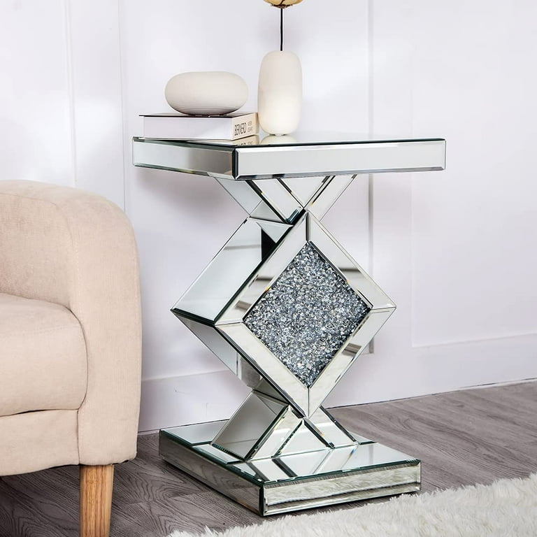 Crystal mirrored outlet side table