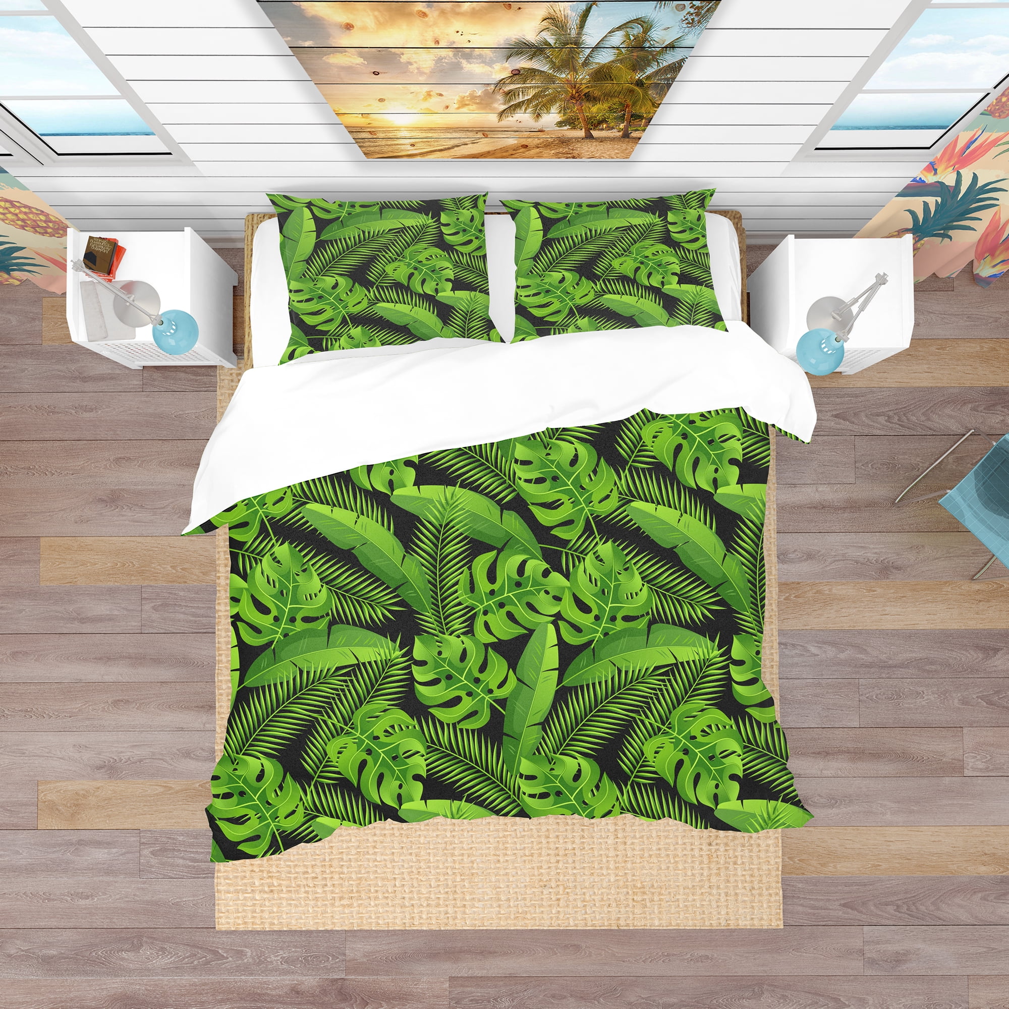 Designart 'Exotic Tropical Plants' Tropical Duvet Cover Set