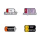 thumbnail image 1 of Juego de broches con divertida cita sobre energía social con tema de batería, 1 of 2