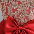 thumbnail image 3 of Vestidoo Formal Vestido de cintura alta con cuello redondo y elegante vestido de princesa con vuelo para niñas Kuymtek Rojo 6-7- años para Niña, 3 of 9