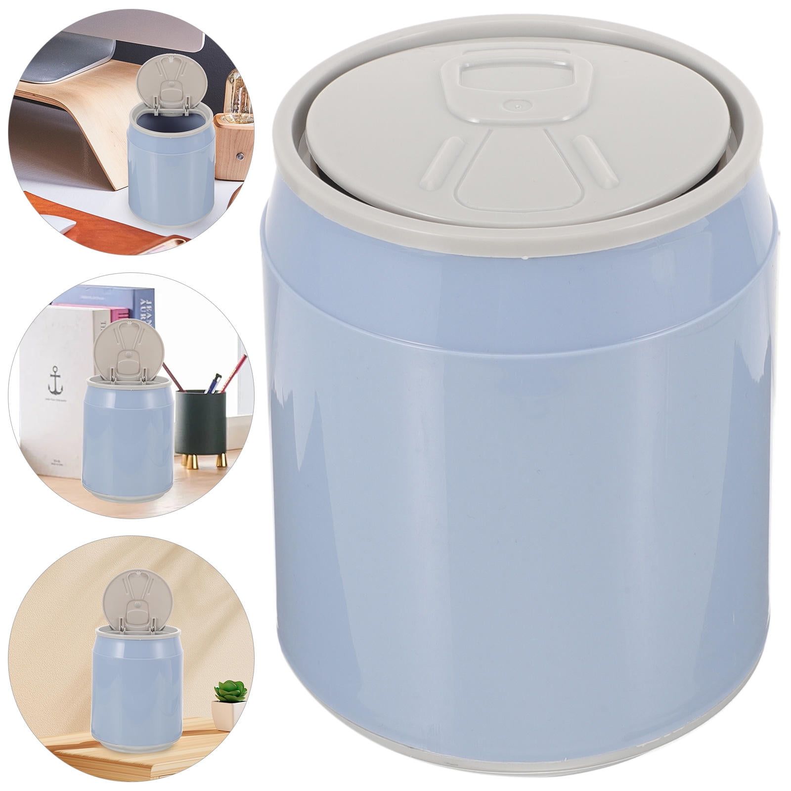 Milisten Desktop Small Trash Can with Lid Compact Waste Bin for Office Bedroom Bathroom Home and Desk
