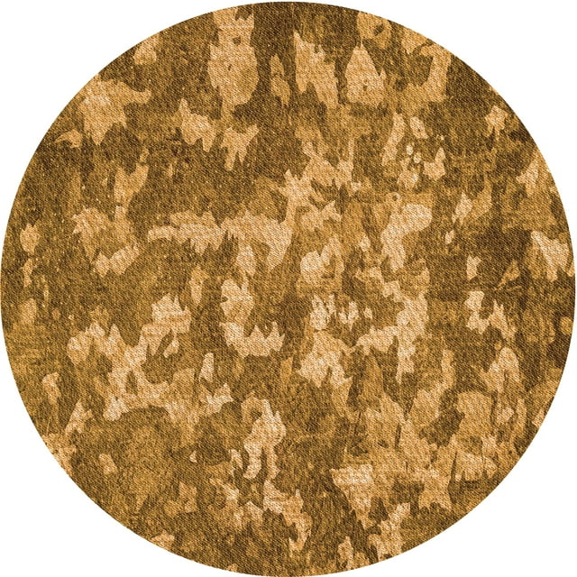 Ahgly Company Tapis Rond Lavable en Machine Intérieur Transitionnel Acajou Brun, 4 Pieds Rond