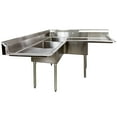 thumbnail image 3 of 75 in. Commercial Restaurant Kitchen Three Compartment Heavy-Duty Corner Sink, 3 of 7