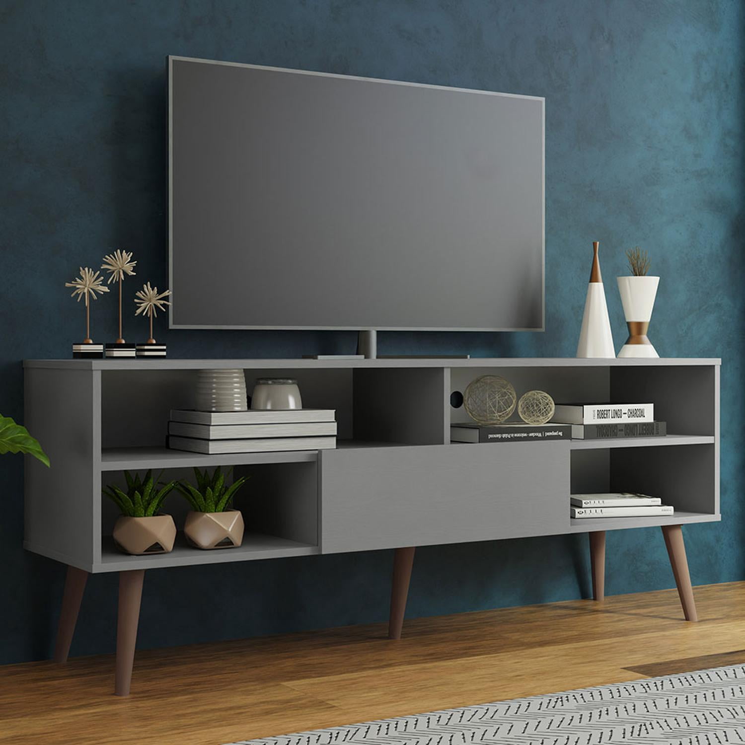 Mueble Mesa Para Tv Rack Madesa 4 Espacios Hasta 65 Negro 02