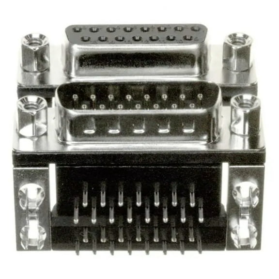 178-015-313R571 Connector D-Sub Stacked Plug 15 Position Right Angle Through Hole