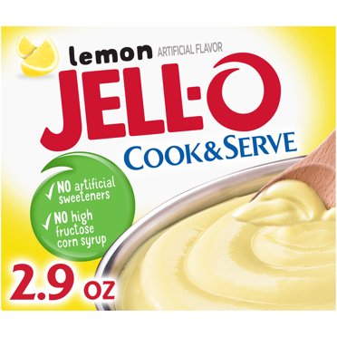 Jell-O Cook & Serve Lemon Pudding & Pie Filling Mix, 2.9 oz Box