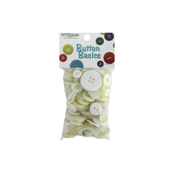 Buttons Galore Button Candy Bag 3Oz White