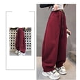 thumbnail image 3 of KAUOD Teen Girls Wide Leg Sweatpants Baggy Trendy Elastic High Waist Joggers Pants Spring Fall Casual Barrel Pants, 3 of 4