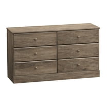 Prepac Astrid 6-Drawer Double Dresser, Drifted Gray