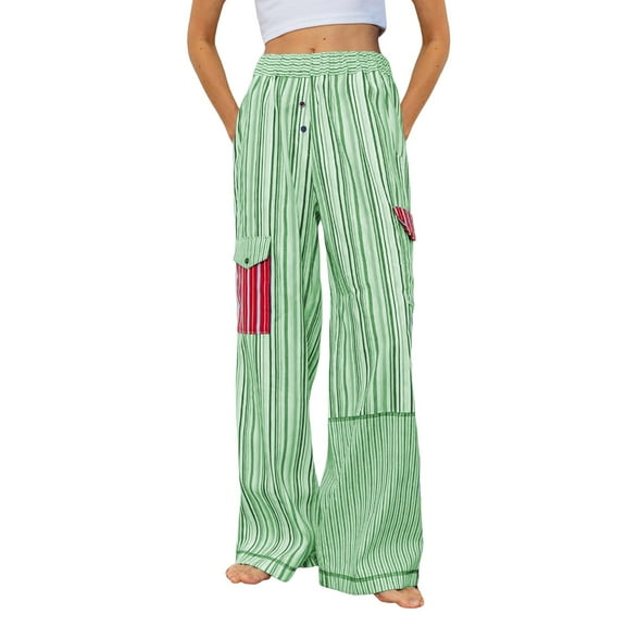 Xudanell Cargo Pants Women Baggy Pants Woman Mutil Pockets Loose Fit Y2K Casual Pants for Women (Green,M)