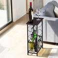 thumbnail image 3 of GZXS Narrow Side Table, Toilet Paper Holder Stand with Magazine Basket, Multifunctional End Table for Living Room, Bedroom, Space Saving, Black, 3 of 8