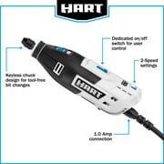 HART Corded Electric 1 Amp 2-Speed Rotary Tool Kit with 10 Accessories