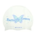 thumbnail image 1 of Gorro de natación impermeable de mariposa de silicona 1 Pc Blanco Azul, 1 of 5