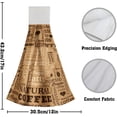 thumbnail image 2 of GZHJMY Coffee Kitchen Hanging Towel Set of 2, Vintage Cafe Doodle Hand Tie Towel with Loop & Hook, Natural Brown Latte Espresso Washcloth for Bathroom Kitchen Home Bar Decor, 2 of 7