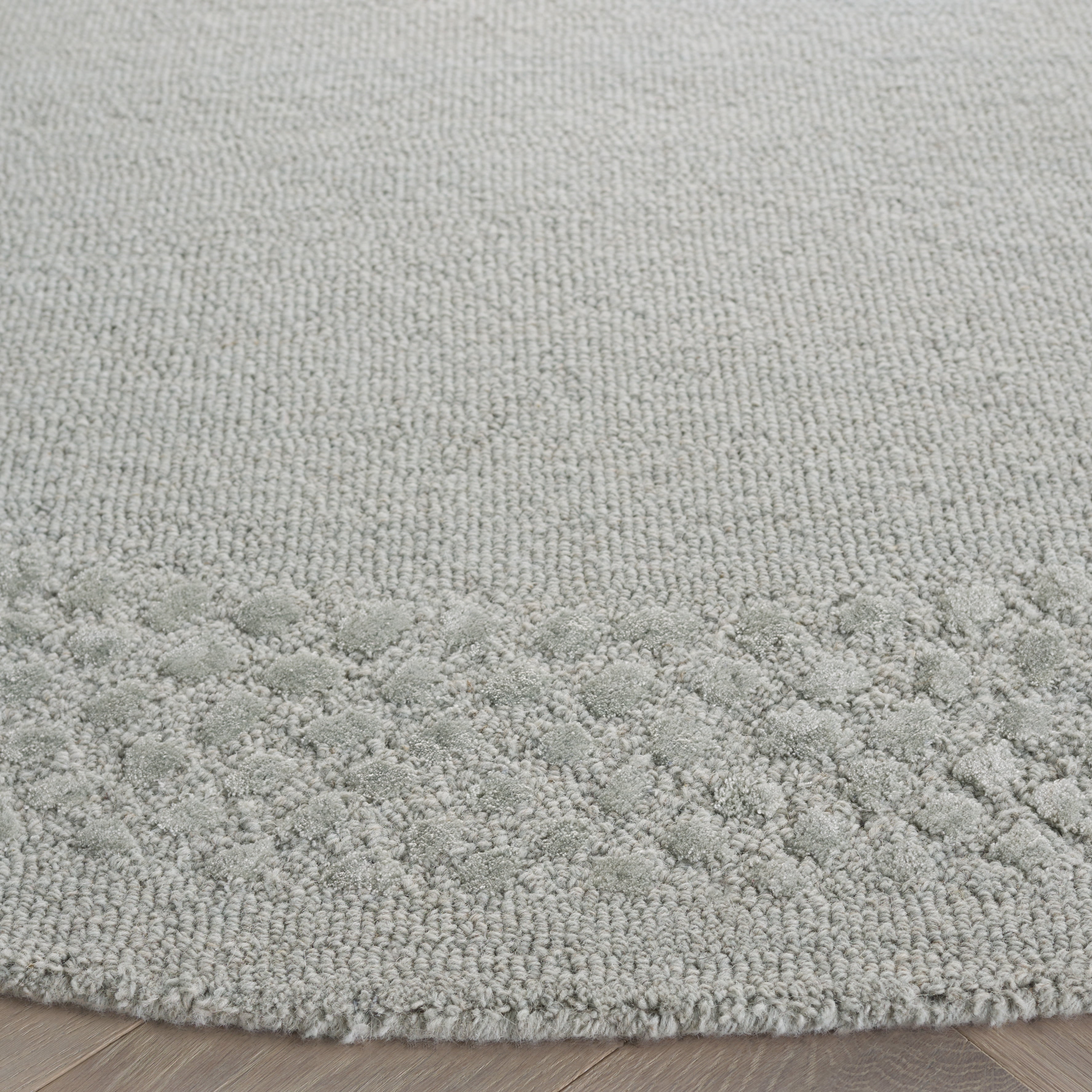 SAFAVIEH Glamour Elfrida Bordered Area Rug, Light Grey, 6' x 6' Round