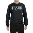 thumbnail image 2 of Wild Bobby Jesus the Way. The Truth. The Life Inspirational/Christian Unisex Crewneck Graphic Sweatshirt, Black, Small, 2 of 5