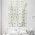 thumbnail image 1 of Teal and White Tapestry, Eastern Old Fashioned Lattice Tangled Lines Classical Mosaic, Wall Hanging for Bedroom Living Room Dorm Decor, 60W X 80L Inches, Turquoise Orange White, by Ambesonne, 1 of 2