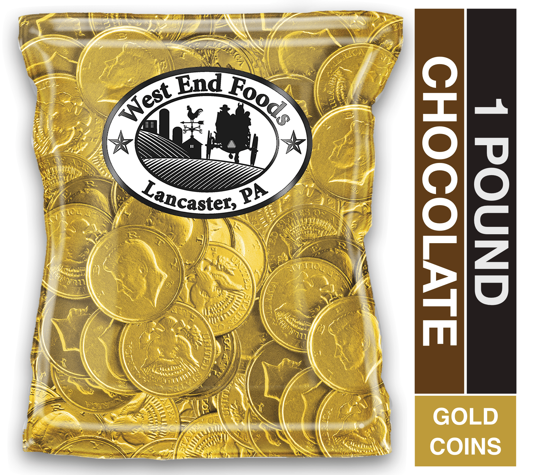 Bulk Milk Chocolate Gold Coins Candy 1lb Pack