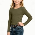 thumbnail image 3 of Bixock Toddler Girls Long Sleeve Shirts,Kids Crewneck Pullover Tops Solid Color Ribbed Knit Layering Top Girls Shirt for Everyday Casual Out Girls Clothings, 3 of 5