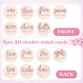 thumbnail image 4 of Monthly Milestone con forma de círculos de madera, diseño Hello World, rosa, 4 of 6