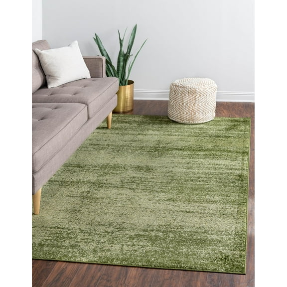 Unique Loom Del Mar Collection Area Rug - Lucille (5' 3" x 8' Rectangle Green/Hunter Green)