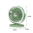 thumbnail image 3 of Ventilador de sobremesa recargable USB con luz nocturna - Ventilador portátil de mesa de 3 velocidades, giro de 720°, alimentación USB de 5V para dormitorio en casa, Rosa, Blanco, Verde Azul, 3 of 7