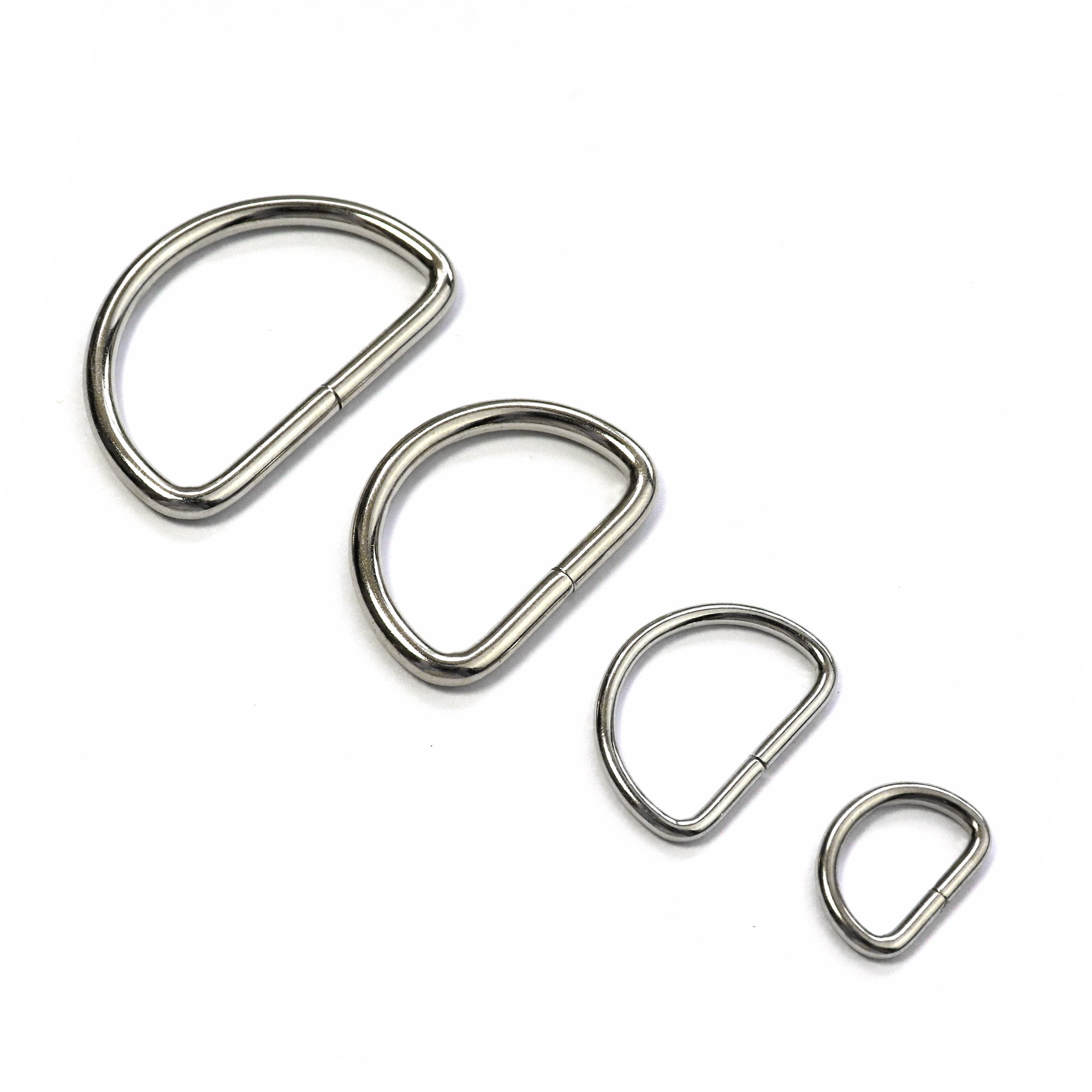 CrocSee Metal D Ring 1 inch Non Welded Nickel Plated Pack Of 100 Large