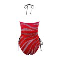 thumbnail image 4 of Bathing Suit For Women- Women's Two Piece Irregular Striped Printed Swimsuit Tankini Swimsuit Set, Bikini Femme, 4 of 5
