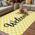 thumbnail image 2 of Fsddascl Yellow Sunflowers Outdoor Rug for Patio/Deck/Porch, Non-Slip Large Area Rug 4 x 6 Ft, Spring Flower Retro Plaid Indoor Outdoor Rugs Washable Area Rugs, Reversible Camping Rug Carpet Runner, 2 of 5