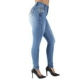 thumbnail image 5 of Fashion2Love Women's Juniors Colombian Design Butt Lift Push Up Mid Waist Skinny Jeans, 5 of 10